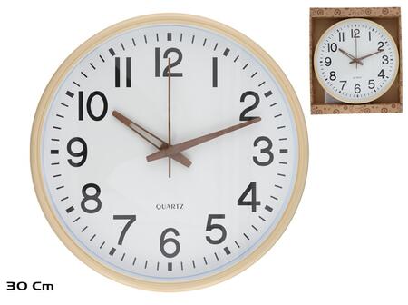 Koka efekta sienas pulkstenis 30 cm, 30 x 30 x 4,5 cm, DECORLIFE (8445393486710)