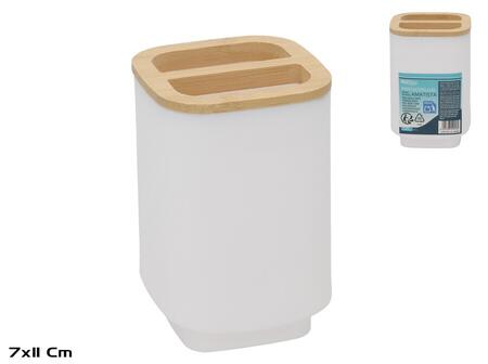Бамбуковый держатель для зубных щеток, 7.50 x 7.50 x 11.00, BATH&GO (8445393592589)