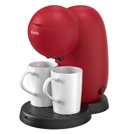 Kafijas automāts, 450W, ūdens tvertne 0.3L, 2 gab. keramikas krūzes, Sarkans, 55OV51170G, Oliver Vol (55OV51170G)