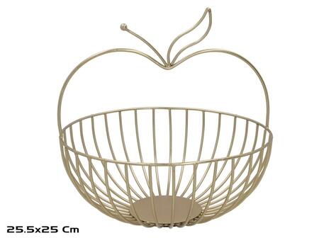 Фруктовница, золотая, 25.50 x 25.50 x 25.00, KITCHEN&GO (8445393598222)