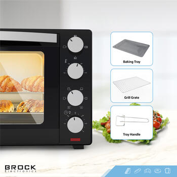 Духовка с конфорками BROCK TO 3002 B 30L, 1600W (TO 3002 BK)