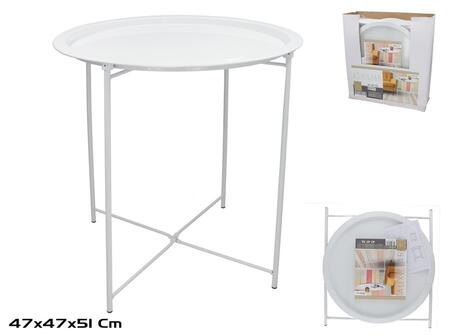 Металлический приставной столик 47 x 47 x 51 см, белый, DECORLIFE (8445393543048)