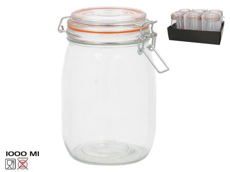 Hermētiska burka 1000 ml, 17 x 10,3 x 14,5 cm, KITCHEN&GO (8445393424385)