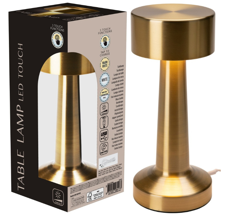 Galda lampa, zelta krāsā, 22 LED, 21 cm, 568160, VILDE (568160)