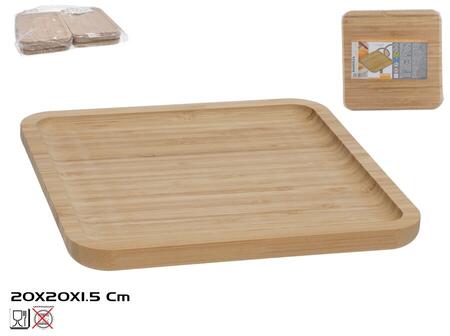 Бамбуковый поднос, 20.00 x 20.00 x 1.50, KITCHEN&GO (8445393420004)