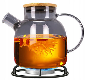 Stikla tējkanna tējas un zāļu uzlējumu pagatavošanai, 1.5L, 9029M, Kamille (9029M)