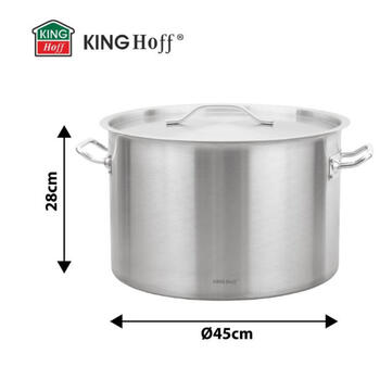 Ēdināšanas katls, nerūsējošais tērauds, Ø45 cm, 44L, KH 2027, Kinghoff (KH 2027)