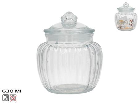 Greta stikla burka, 630 ml, 12.00 x 12.00 x 14.00, KITCHEN&GO (8445393593982)