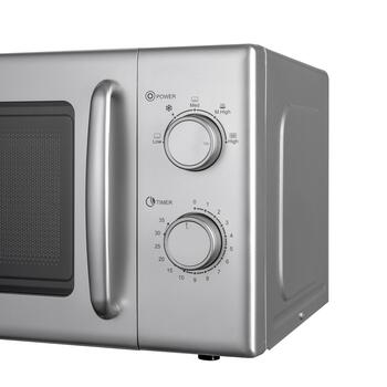 Микроволновая печь Daewoo KOR 6S20S 2, 20 л, 700 Вт, 5 уровней мощности, звуковой сигнал, серебриста (KOR 6S20S 2)