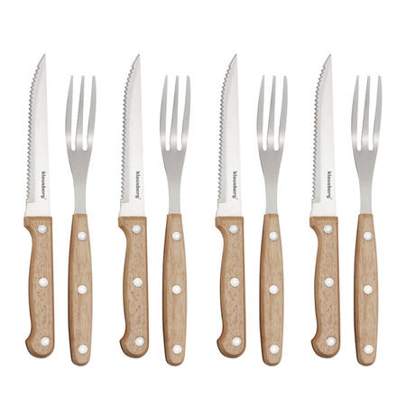 8 предметов для стейка и BBQ, нержавеющая сталь и дерево, Klausberg KB 7976 (KB 7976)