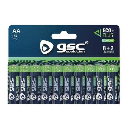 GSC EcoPlus alkaline LR6 (AAA) sārma baterijas, 10 gab./iepakojumā, 106000055 (106000055)
