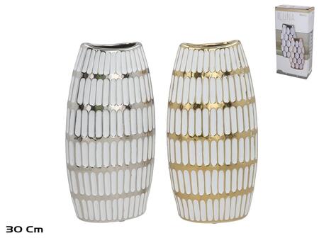 Керамическая ваза 14,5 x 7,5 x 30 см, 2 вида, DECORLIFE (8445393539997)