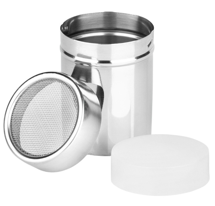Trauks ar sietiņu pūdercukuram un kanēlim, tērauda, 300 ml, 279082, VILDE (279082)