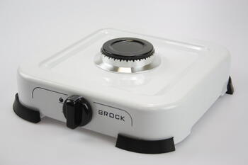 Газовая плита одноконфорочная, белая BROCK GS 001 W (GS 001 W)