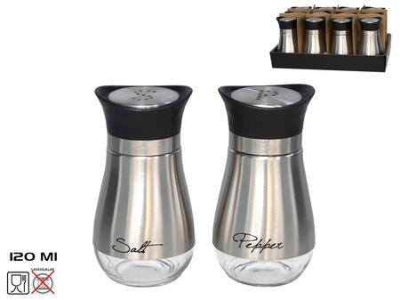 Nerūsējošā tērauda sāls trauks 120ml,  izmērs 11x 6x6cm, KITCHEN&GO (8445393277547)