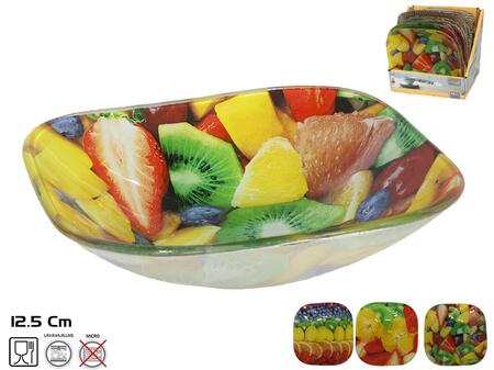 Квадратная стеклянная миска, 3 вида, 3 x 12,5 x 12,5 см, KITCHEN&GO (8445393278810)