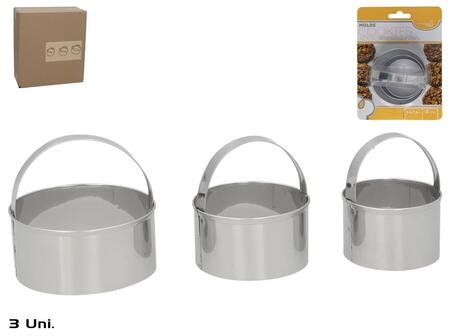 Формочки для печенья, 3 шт., 5–6–7,5 см, сталь, KITCHEN&GO (8445393418810)