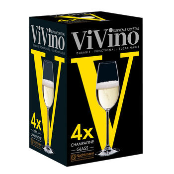 Набор бокалов для шампанского VIVINO. 4шт, 260мл (103744)