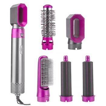 Rosberg 555R51100W, matu veidotājs komplekts 5 in 1, 1000W, 5 uzgaļi, pakarināšanas cilpa, violets (555R51100W)