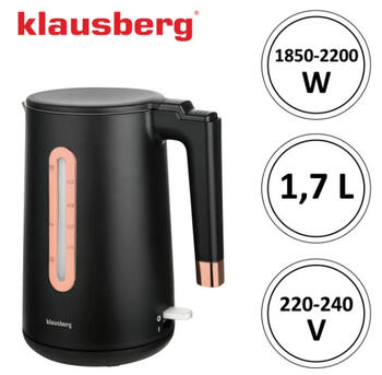 Электрический чайник Klausberg KB 7889, объем 1,7 л, мощность 2200 Вт. (KB 7889)