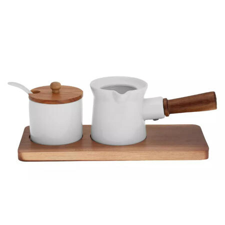 Cukura un piena trauka komplekts, porcelāns. Kassel 23 cm x 10cm x 1,2cm. art 93559 (93559)