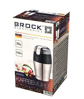 Nerūsējošā tērauda kafijas dzirnaviņas BROCK CG 4051 GY, 150W (50g) (CG 4051 GY)