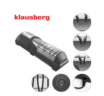 Электрическая алмазная точилка для ножей, 28 × 8.5 × 6.6 см, KB 7945, Klausberg (KB 7945)