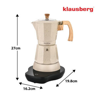 Электрическая кофеварка эспрессо, 0,3 л, бежевая, 500 Вт, KB 7999, Klausberg (KB 7999)