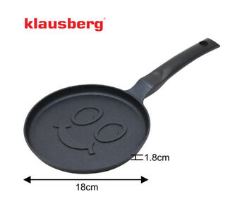 Pankūku panna ar smaidiņu rakstu, alumīnija, ar nepiedegošu pārklājumu, Ø18 cm, KB 7971, Klausberg (KB 7971)