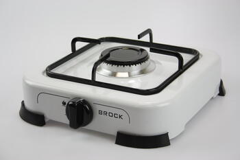 Газовая плита одноконфорочная, белая BROCK GS 001 W (GS 001 W)