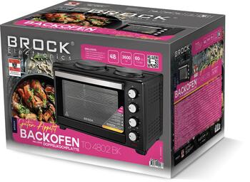 Духовка с эл. поверхностями BROCK TO 4802 BK 48L 2000W (TO 4802 BK)