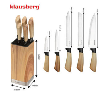 Nažu komplekts ar bloku, 6 priekšmeti, nerūsējošais tērauds, KB 9035, Klausberg (KB 9035)
