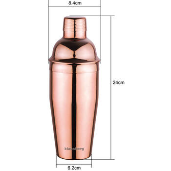 Klausberg Rose Gold kokteiļu šeikeris, nerūsējošais tērauds, 750 ml, KB 7650* (KB 7650)