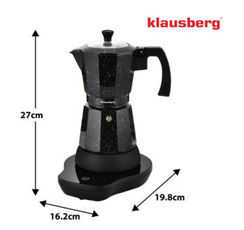 Электрическая кофеварка эспрессо, 0,3 л, черная, 500 Вт, KB 7998, Klausberg (KB 7998)