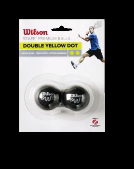 WILSON skvoša bumbiņas STAFF Iepakojumā 2 gb. - double yellow dot (WRT6176)