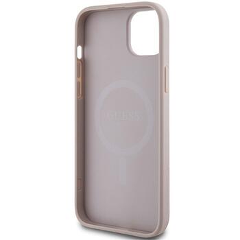 Guess 4G Collection Leather Metal Logo MagSafe Чехол для Apple iPhone 13 / 14 / 15 (GUHMP14SG4GFRP)