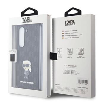 Karl Lagerfeld KLHCZFD5SAPKINPK Z Fold5F946 Hardcase Saffiano Monogram Ikonik Pin Aizsargapvalks priekš Samsung Galaxy Z Fold5 / melns (KLHCZFD5SAPKINPK)
