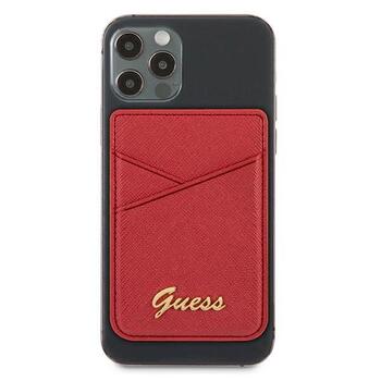 Guess Wallet Card Slot GUWMSSASLREMagSafe Saffiano Telefona maciņš ar kartes nodalījumu / sarkans (GUWMSSASLRE)