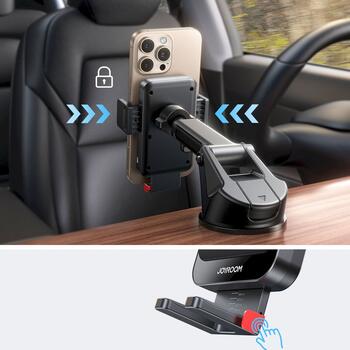 Joyroom JR-ZS241S Car Mount Magnetic Wireless Charger (Dashboard Version) Автомобильный держатель 68–95 mm, 15W Max, with USB to Type-C cable (1m) / чёрный (JR-ZS241S-BLK)