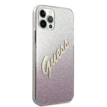 Guess GUHCP12MPCUGLSPI Hardcase Glitter Gradient Script Aizsargapvalks priekš iPhone 12/12 Pro 6,1