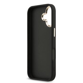 Guess PU Leather 4G Metal Logo Gold Frame Case Aizsargapvalks priekš iPhone 17 / melns (GUHCP17S4GMGCGR)