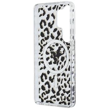 Guess IML Leopard Print Triangle MagSafe Aizsargapvalks priekš Samsung Galaxy S26 Ultra / melns (GUHMS26LHLEGTGLK)