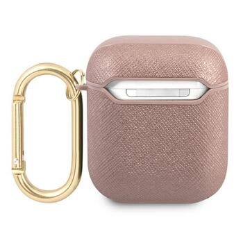 Guess GUA2SASMP AirPods cover Saffiano Script Metal Collection Защитный чехол для AirPods / розовый (GUA2SASMP)