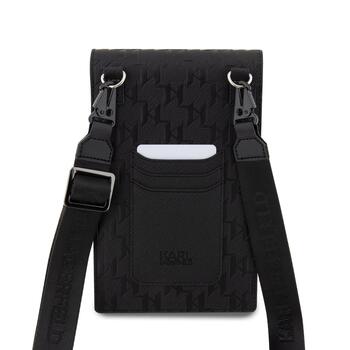 Karl Lagerfeld Saffiano Monogram Ikonik NFT Кошелек-сумка для телефона / чёрный (KLWBSAKHPKK)