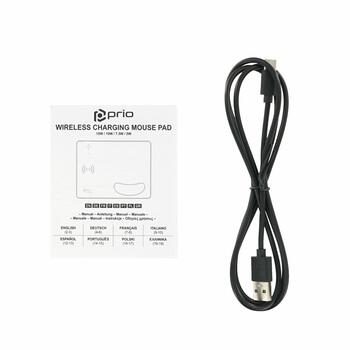 Prio Ātrās Bezvadu uzlādes peles paliktnis 15W (USB-C) (PWC-1701)
