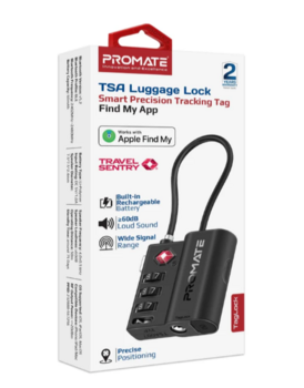 Promate TagLock TSA Bagāžas atslēga ar viedo precizitātes izsekošanas tagu + Apple Find My aplikācija (TAGLOCK)