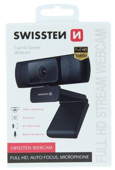 Swissten Full HD Web Камера с Микрофоном / автофокусом USB (SW-WEB-CAM-BK)
