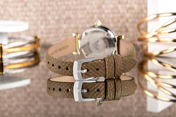 Emporio Armani AR11770 Sieviešu Pulkstenis 28mm Champagne Dial Brown Leather Strap (4064092376586)