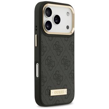 Guess 4G Logo Plate MagSafe Case Защитный чехол для iPhone 17 Pro / чёрный (GUHMP17LU4GPRK)