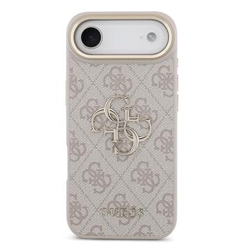 Guess PU Leather 4G Metal Logo Gold Frame Case Защитный чехол для iPhone Air / розовый (GUHCP17M4GMGCPI)